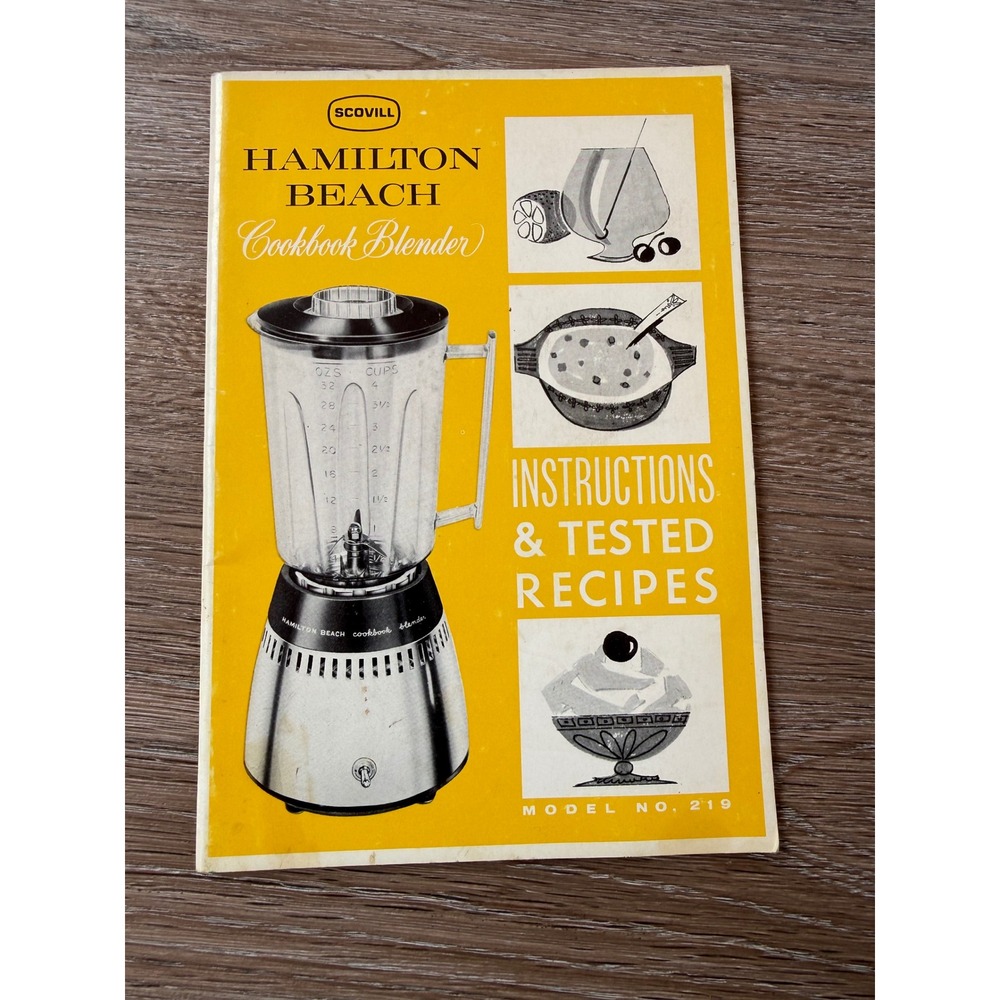 Vintage Hamilton Beach Cookbook Blender Model 219 Instructions Tested Recipes